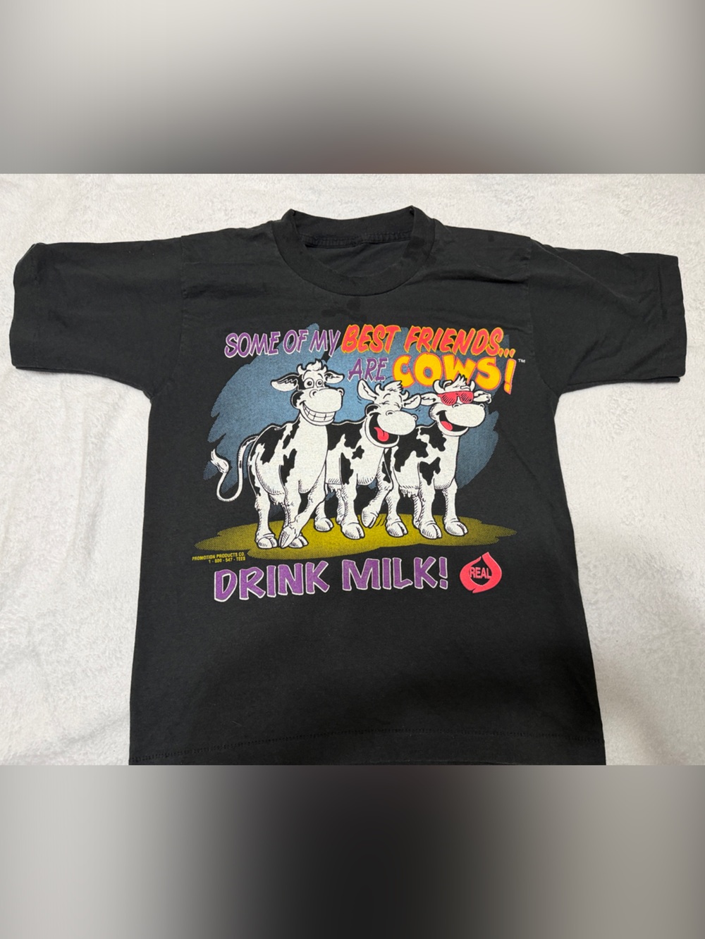 Kids' Black 'Drink Milk' Cow Graphic Tee